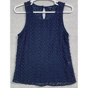 Lucky Brand Top Medium Blouse Lace Overlay Sleeveless